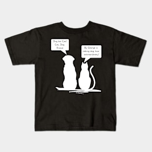 Cat And Dog Silhouette - Funny Kids T-Shirt